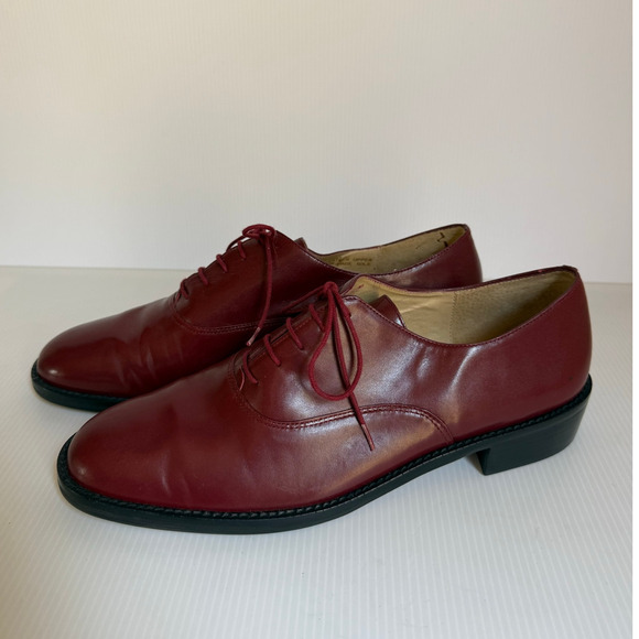 Vintage Leather Oxford Shoes Red for Men, The Shoe Loft, Made in Brazil Size 10M - Picture 3 of 13